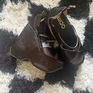 EGO Black Platform Sandals